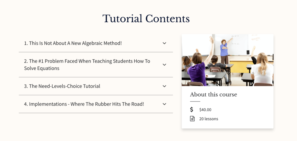 Mini course (tutorial) Example containing four modules.
