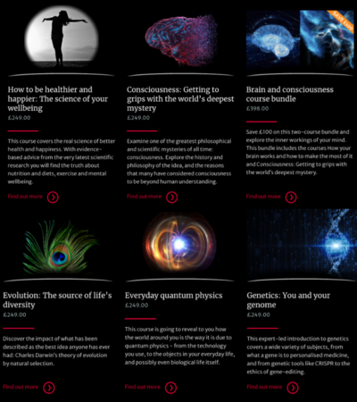 New Scientist Academy offers courses covering a wide range of topics.
